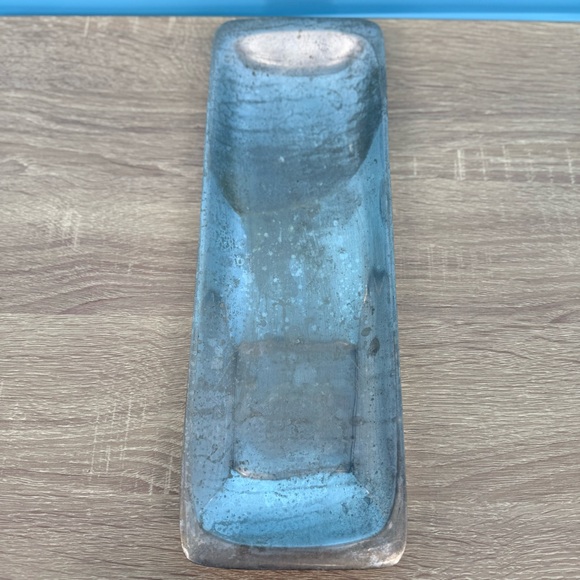 Pottery Barn Barona Silver Aluminum Rectangular Platter 12” Catchall Candle Tray - Picture 9 of 9